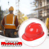 Maxbell Hard Hat Breathable Sturdy Construction Helmet for Outdoor Engineering Labor Red