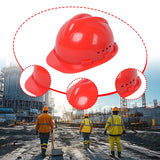 Maxbell Hard Hat Breathable Sturdy Construction Helmet for Outdoor Engineering Labor Red