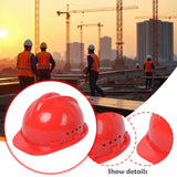 Maxbell Hard Hat Breathable Sturdy Construction Helmet for Outdoor Engineering Labor Red