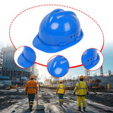 Maxbell Hard Hat Breathable Sturdy Construction Helmet for Outdoor Engineering Labor Blue