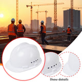 Maxbell Hard Hat Breathable Sturdy Construction Helmet for Outdoor Engineering Labor White