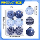 Maxbell 6Pcs Christmas Ball Ornaments Christmas Ornaments for Holiday Special Events blue