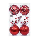 Maxbell 6Pcs Christmas Ball Ornaments Christmas Ornaments for Holiday Special Events red and white