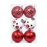 Maxbell 6Pcs Christmas Ball Ornaments Christmas Ornaments for Holiday Special Events red and white