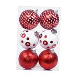 Maxbell 6Pcs Christmas Ball Ornaments Christmas Ornaments for Holiday Special Events red and white