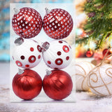Maxbell 6Pcs Christmas Ball Ornaments Christmas Ornaments for Holiday Special Events red and white