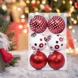 Maxbell 6Pcs Christmas Ball Ornaments Christmas Ornaments for Holiday Special Events red and white
