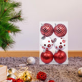 Maxbell 6Pcs Christmas Ball Ornaments Christmas Ornaments for Holiday Special Events red and white