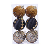 Maxbell 6Pcs Christmas Ball Ornaments Christmas Ornaments for Holiday Special Events black and gold
