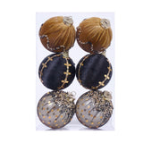 Maxbell 6Pcs Christmas Ball Ornaments Christmas Ornaments for Holiday Special Events black and gold