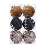 Maxbell 6Pcs Christmas Ball Ornaments Christmas Ornaments for Holiday Special Events black and gold