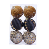 Maxbell 6Pcs Christmas Ball Ornaments Christmas Ornaments for Holiday Special Events black and gold