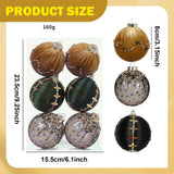 Maxbell 6Pcs Christmas Ball Ornaments Christmas Ornaments for Holiday Special Events black and gold