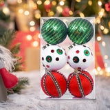 Maxbell 6Pcs Christmas Ball Ornaments Christmas Ornaments for Holiday Special Events red green white