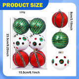 Maxbell 6Pcs Christmas Ball Ornaments Christmas Ornaments for Holiday Special Events red green white