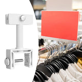 Maxbell Sign Holder Clamp Sturdy Shop Clothing Rack Signs Holder for Sale Exhibition White