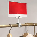 Maxbell Sign Holder Clamp Sturdy Shop Clothing Rack Signs Holder for Sale Exhibition White