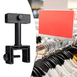 Maxbell Sign Holder Clamp Sturdy Shop Clothing Rack Signs Holder for Sale Exhibition Black