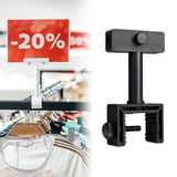 Maxbell Sign Holder Clamp Sturdy Shop Clothing Rack Signs Holder for Sale Exhibition Black