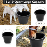 Maxbell Horse feed Bucket Storage Bin 18L Rubber Feeder for Outdoor Outside Backyard