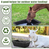Maxbell Rubber feed Pan Rectangle Resistant Horse Feeder for Goats Cats Multipurpose