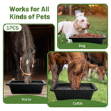 Maxbell Rubber feed Pan Rectangle Resistant Horse Feeder for Goats Cats Multipurpose