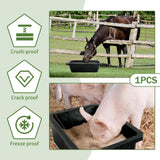 Maxbell Rubber feed Pan Rectangle Resistant Horse Feeder for Goats Cats Multipurpose