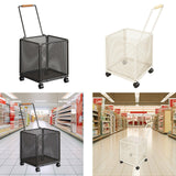 Maxbell Shopping Cart Heavy Duty Portable Utility Cart for Grocery Household Luggage Black