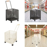 Maxbell Shopping Cart Heavy Duty Portable Utility Cart for Grocery Household Luggage Black