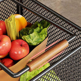 Maxbell Shopping Cart Heavy Duty Portable Utility Cart for Grocery Household Luggage Black