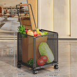 Maxbell Shopping Cart Heavy Duty Portable Utility Cart for Grocery Household Luggage Black