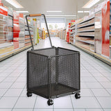 Maxbell Shopping Cart Heavy Duty Portable Utility Cart for Grocery Household Luggage Black