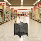 Maxbell Shopping Cart Heavy Duty Portable Utility Cart for Grocery Household Luggage Black
