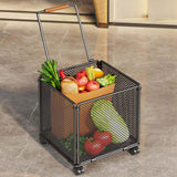 Maxbell Shopping Cart Heavy Duty Portable Utility Cart for Grocery Household Luggage Black