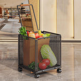 Maxbell Shopping Cart Heavy Duty Portable Utility Cart for Grocery Household Luggage Black