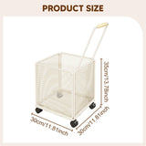 Maxbell Shopping Cart Heavy Duty Portable Utility Cart for Grocery Household Luggage White
