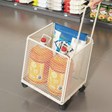 Maxbell Shopping Cart Heavy Duty Portable Utility Cart for Grocery Household Luggage White