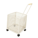 Maxbell Shopping Cart Heavy Duty Portable Utility Cart for Grocery Household Luggage White