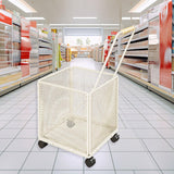 Maxbell Shopping Cart Heavy Duty Portable Utility Cart for Grocery Household Luggage White
