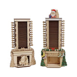 Maxbell Christmas Wooden Advent Calendar Santa Claus 24 Days for Dorm Bedroom Office S