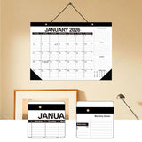 Maxbell 2026-2027 Desk Calendar Ornament Classroom Calendar for Shop Tabletop School black