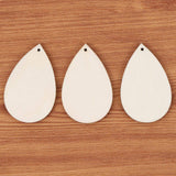 Maxbell 100x Unfinished Wood Slices Teardrop Shaped for Xmas Party Supplies Holidays
