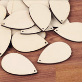 Maxbell 100x Unfinished Wood Slices Teardrop Shaped for Xmas Party Supplies Holidays