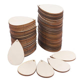 Maxbell 100x Unfinished Wood Slices Teardrop Shaped for Xmas Party Supplies Holidays