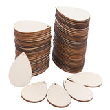 Maxbell 100x Unfinished Wood Slices Teardrop Shaped for Xmas Party Supplies Holidays