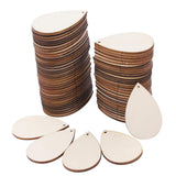 Maxbell 100x Unfinished Wood Slices Teardrop Shaped for Xmas Party Supplies Holidays