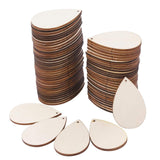 Maxbell 100x Unfinished Wood Slices Teardrop Shaped for Xmas Party Supplies Holidays