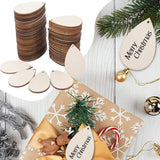 Maxbell 100x Unfinished Wood Slices Teardrop Shaped for Xmas Party Supplies Holidays