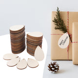 Maxbell 100x Unfinished Wood Slices Teardrop Shaped for Xmas Party Supplies Holidays