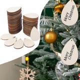 Maxbell 100x Unfinished Wood Slices Teardrop Shaped for Xmas Party Supplies Holidays